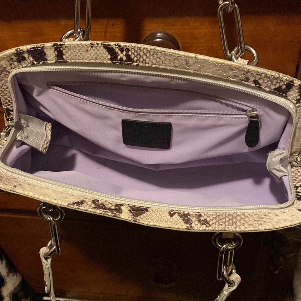 Cole Haan Black and Cream Snake Print Tote - Picture 2 of 4